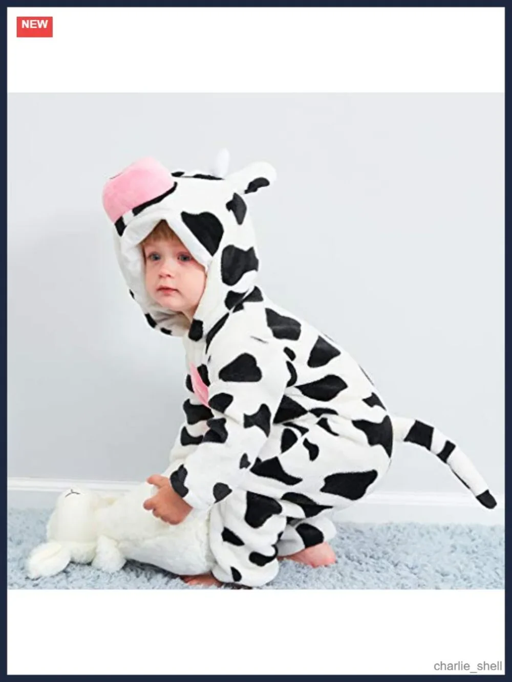 Unisex Baby Flannel Hooded Romper Animal Costume Jumpsuit